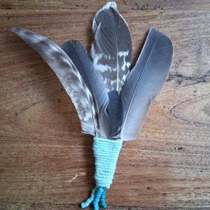 Veren waaier blauw