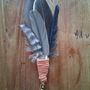 veren waaier bruin oranje 20 cm