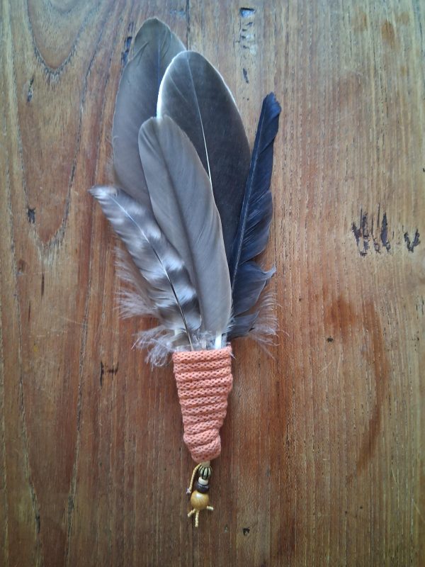 veren waaier bruin oranje 20 cm