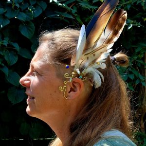 ear cuff goud en turquoise ara