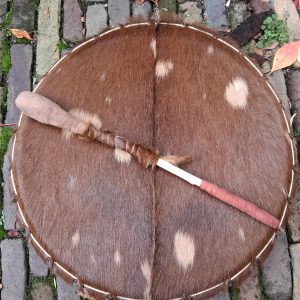 Spanbare sjamanen drum Bruin gevlekte geit